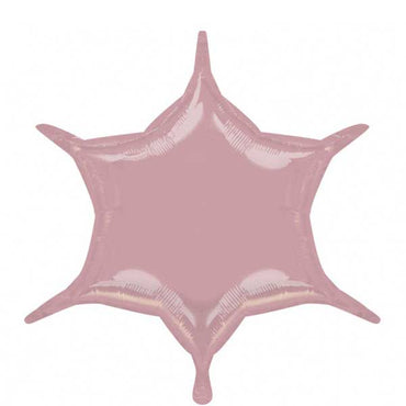 Pastel Pink 6-Point Star Balloon 22in Balloons & Streamers - Party Centre