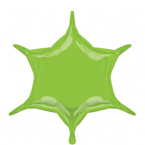 Lime 6-Point Star Balloon 22in Balloons & Streamers - Party Centre