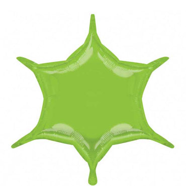 Lime 6-Point Star Balloon 22in Balloons & Streamers - Party Centre