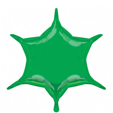 Green 6-Point Star Balloon 22in Balloons & Streamers - Party Centre