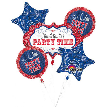 Bandana & Blue Jeans Balloon Bouquet 5pcs Balloons & Streamers - Party Centre