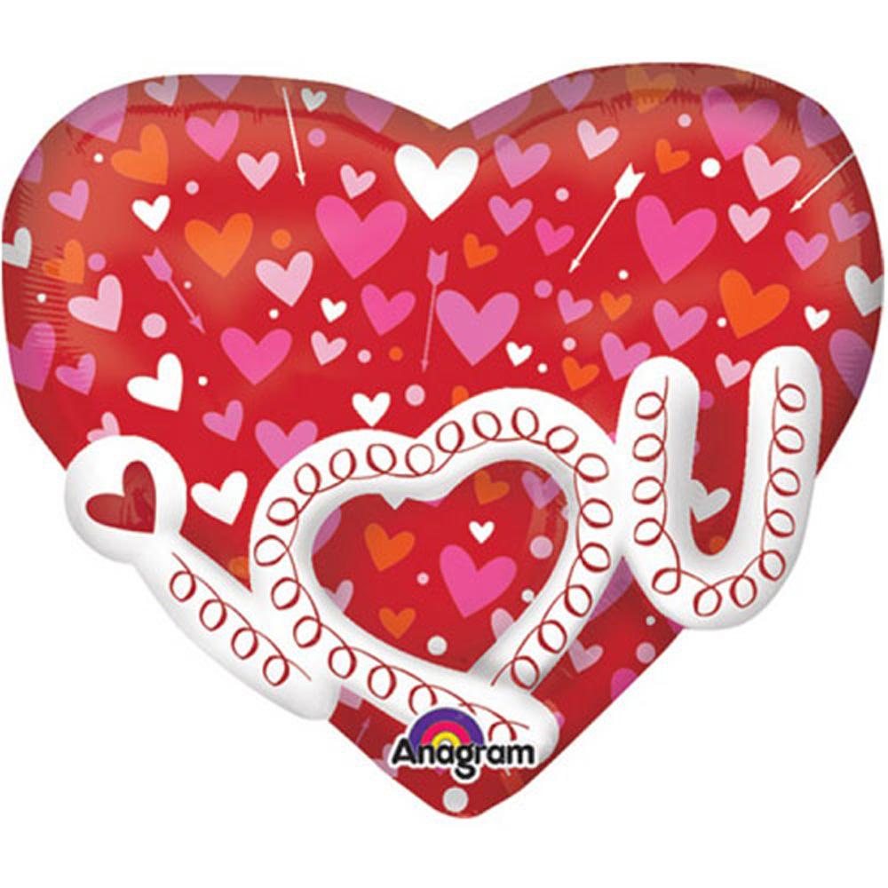 I Heart You Garland Super Shape Balloon Balloons & Streamers - Party Centre