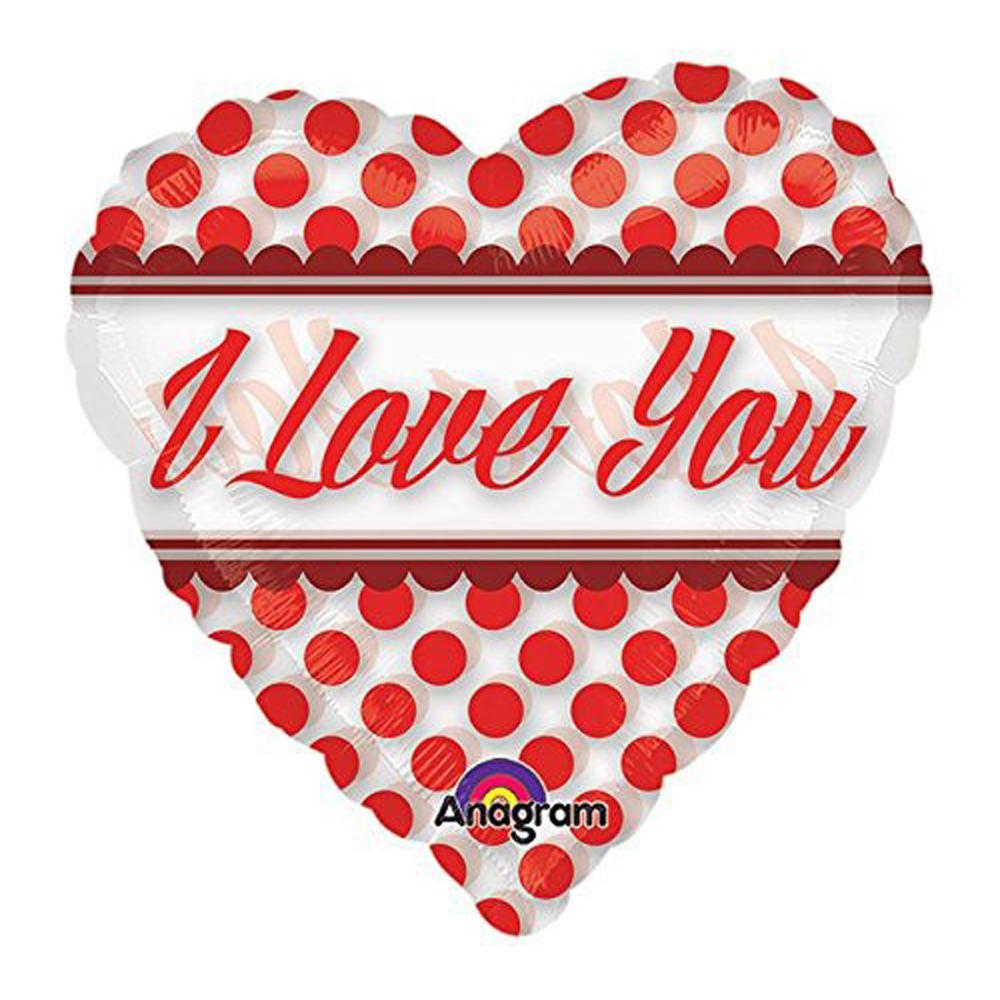 Love You Red See-Thru Balloon 26in Balloons & Streamers - Party Centre