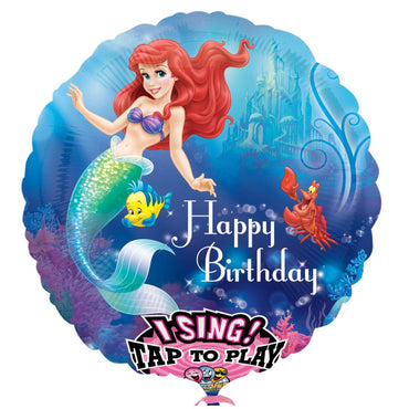 Little Mermaid Birthday Singing Balloon 28in Balloons & Streamers - Party Centre