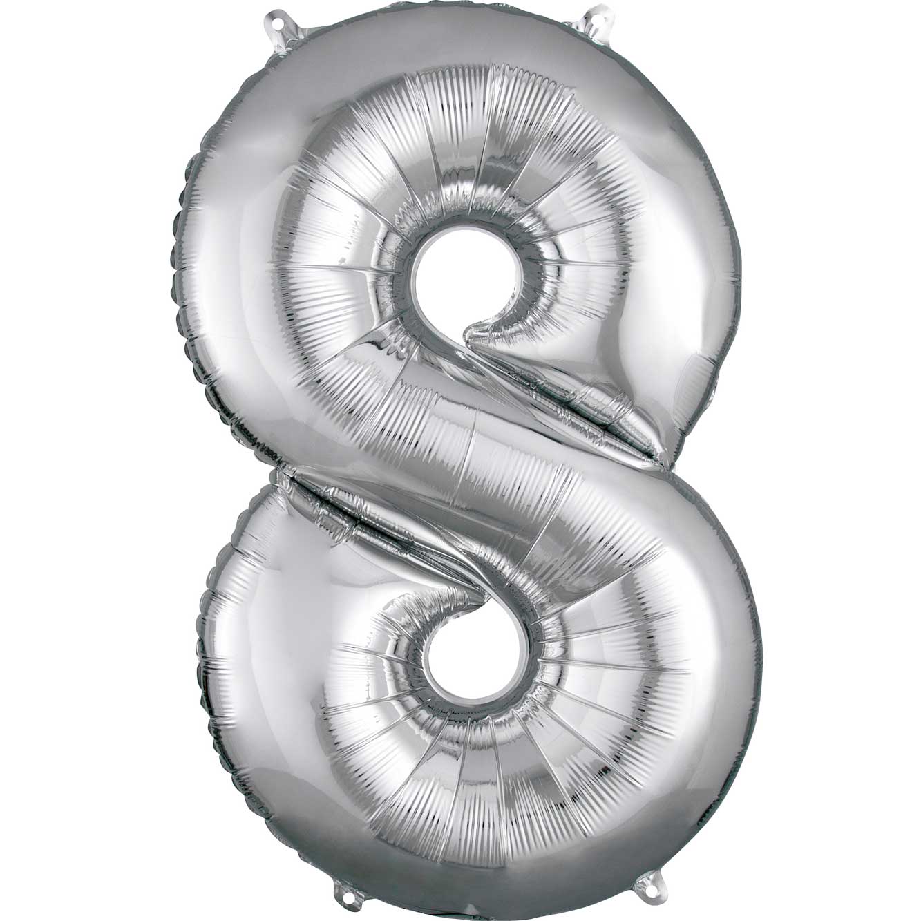 Silver Number 8 SuperShape Foil Balloon 55x88cm