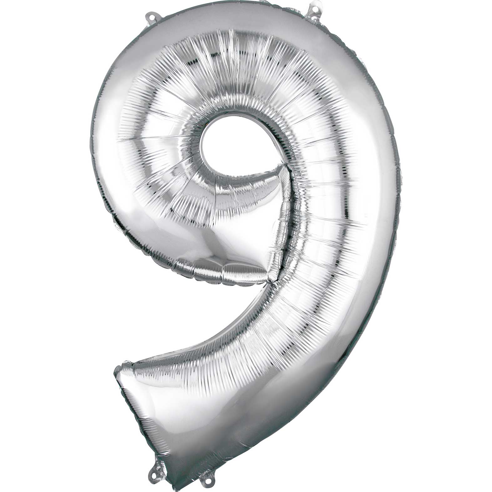 Silver Number 9 SuperShape Foil Balloon 58x88cm