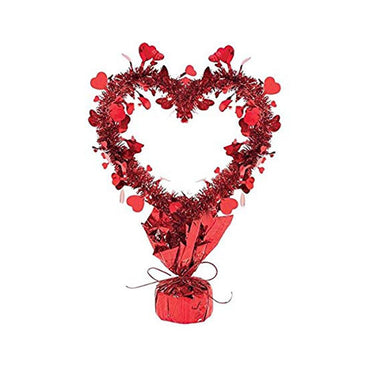 Tinsel Heart Centerpiece Decorations - Party Centre