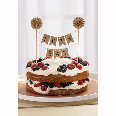 Lets Eat Kraft Table Banner Pick Party Accessories - Party Centre