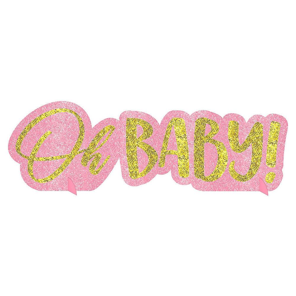 Oh Baby Girl Glitter Centrepiece Decorations - Party Centre