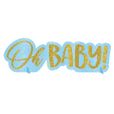 Oh Baby Boy Glitter Centrepiece Decorations - Party Centre