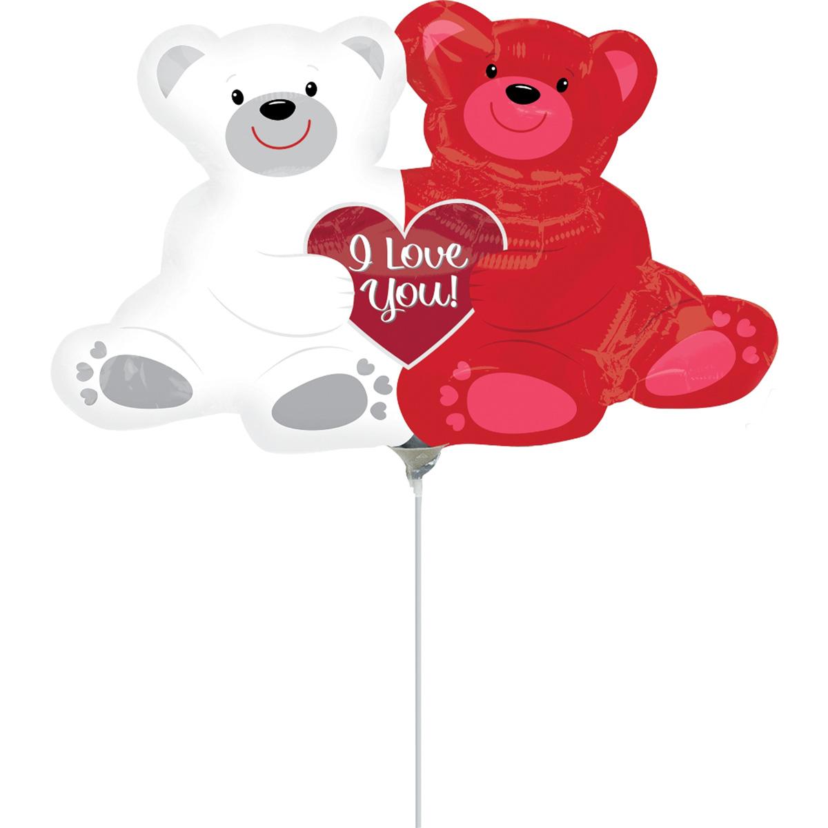 Love Bears Mini Shape Foil Balloon Balloons & Streamers - Party Centre