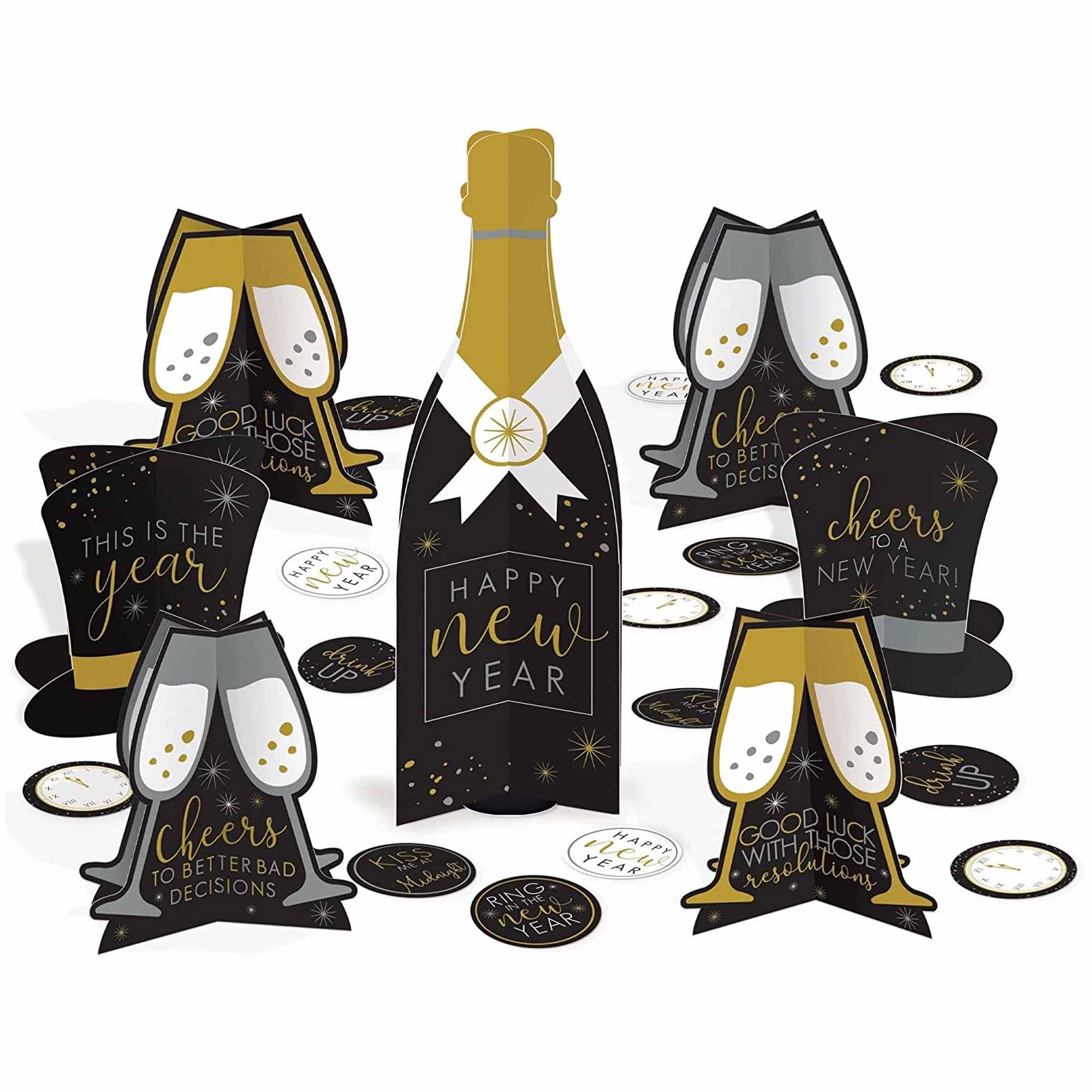 Tabletop Decorating Kit Black, Silver and Gold Paper