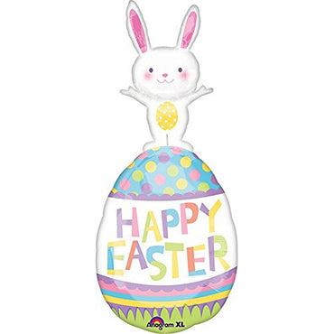 Easter Bunny On Egg Super Shape Balloon Balloons & Streamers - Party Centre