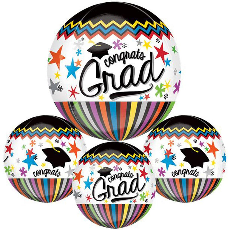 Congrats Graduation Orbz Balloon 38x40cm Balloons & Streamers - Party Centre