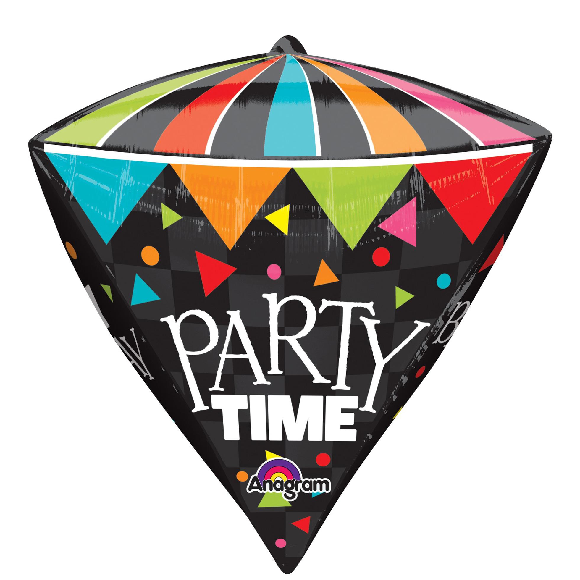 Happy Birthday Party Time Diamondz Balloon 16in Balloons & Streamers - Party Centre