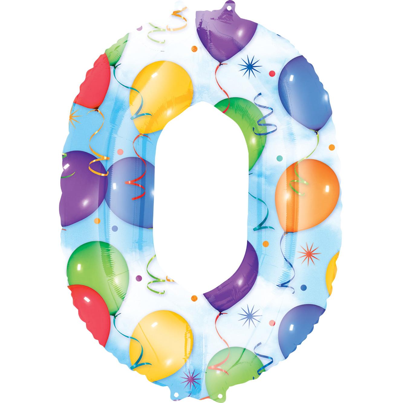 Number 0 Balloons & Streamers Foil Balloon 86cm Balloons & Streamers - Party Centre