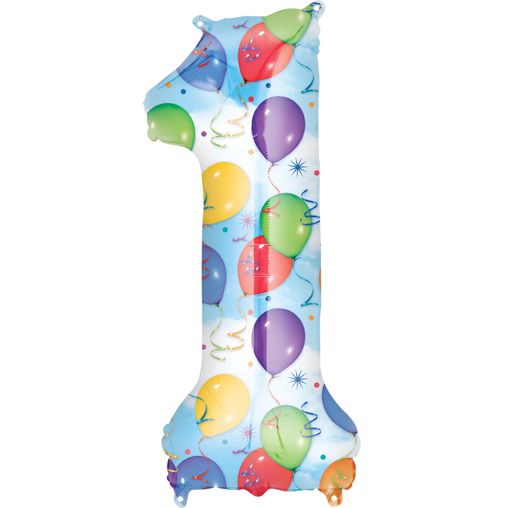 Number 1 Balloons & Streamers Foil Balloon 86cm Balloons & Streamers - Party Centre