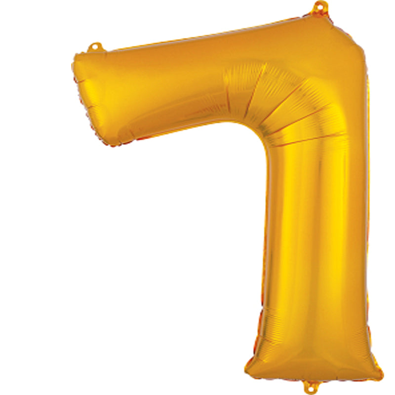 Gold Number 7  Foil Balloon 55cmx88cm