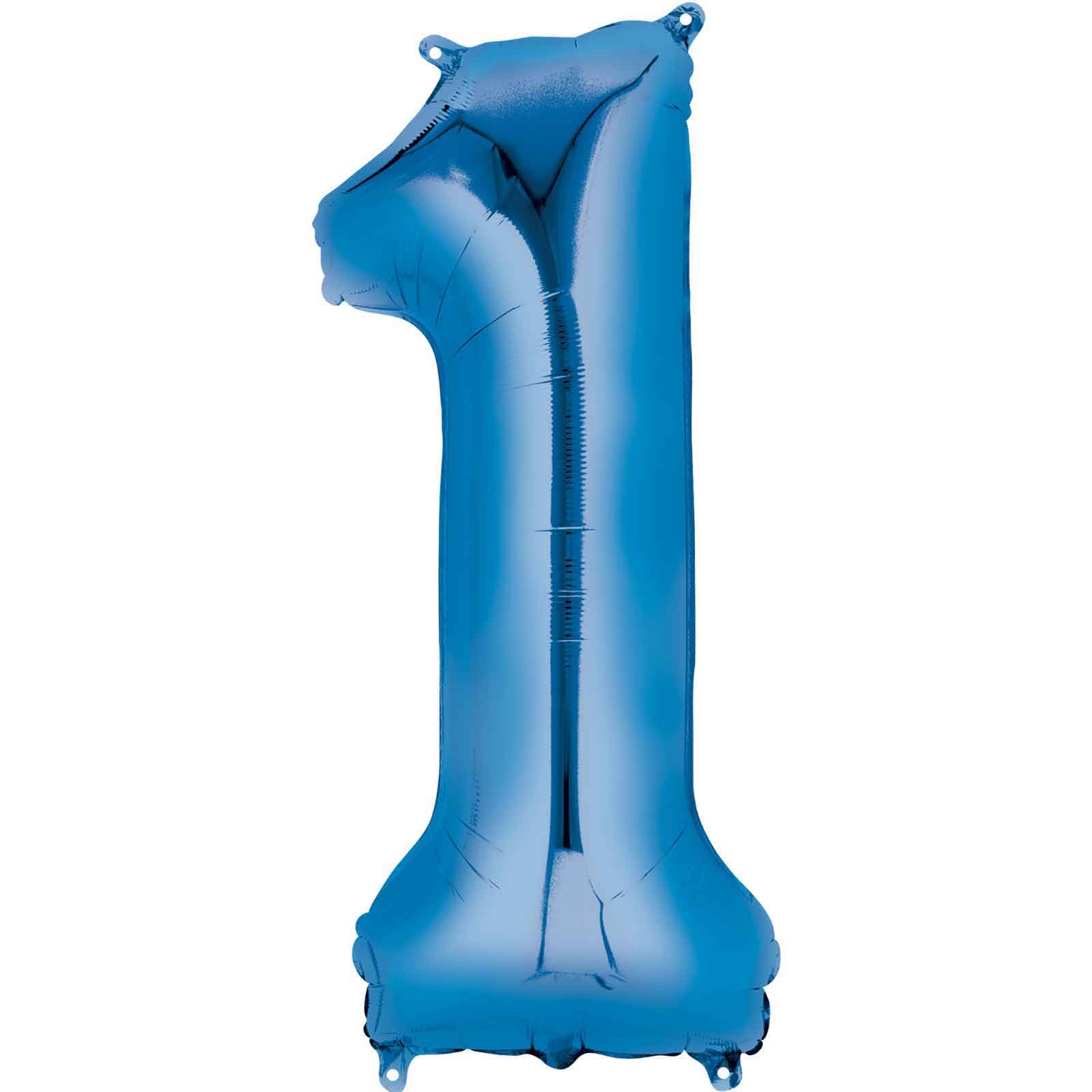 Number 1 Blue Supershape Foil Balloon 33x86cm Balloons & Streamers - Party Centre