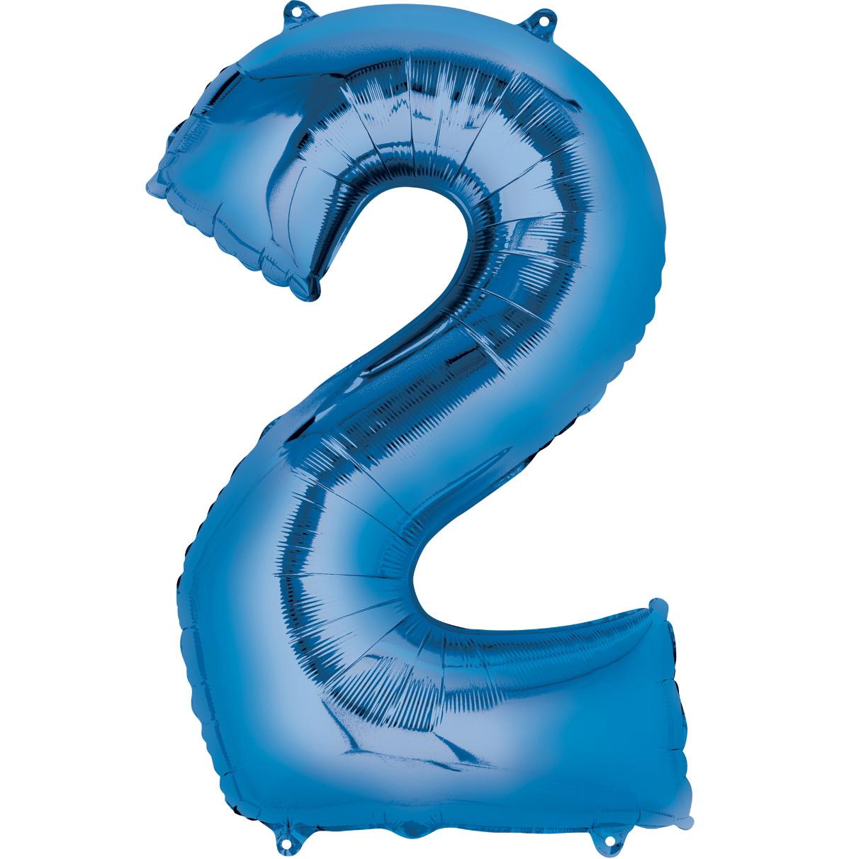 Number 2 Blue Large Shape Balloon 20 x 36in Balloons & Streamers - Party Centre