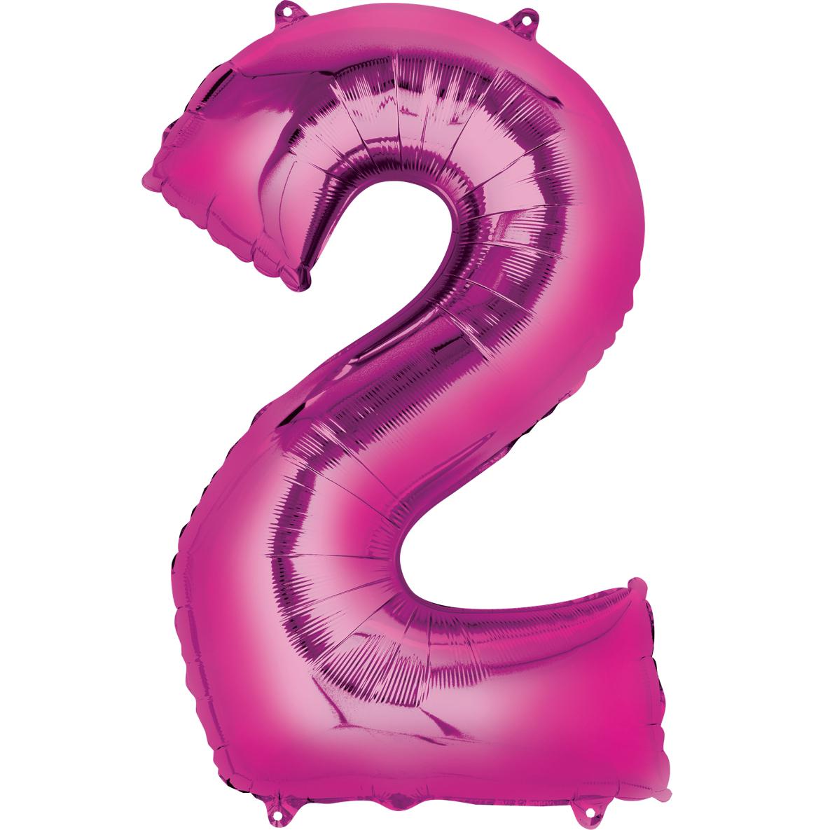 Number 2 Pink Large Shape Balloon 20 x 36in Balloons & Streamers - Party Centre