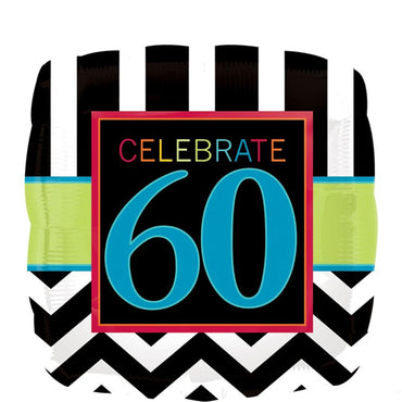 Birthday Celebration 60 Square Foil Balloon 18in Balloons & Streamers - Party Centre