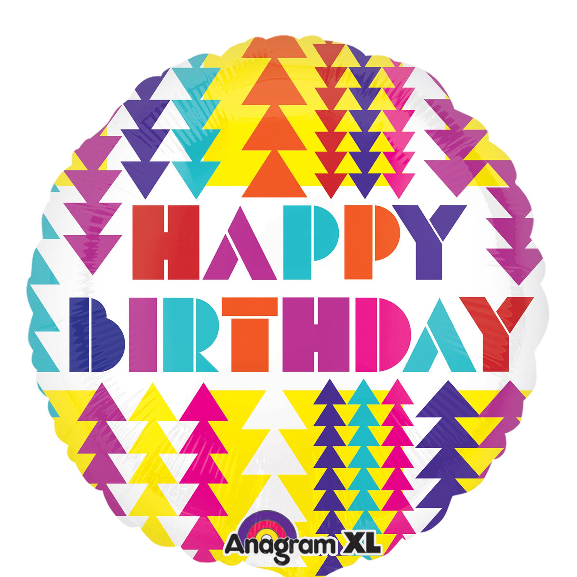 Happy Birthday Geometric Color Blast Balloon 21in Balloons & Streamers - Party Centre