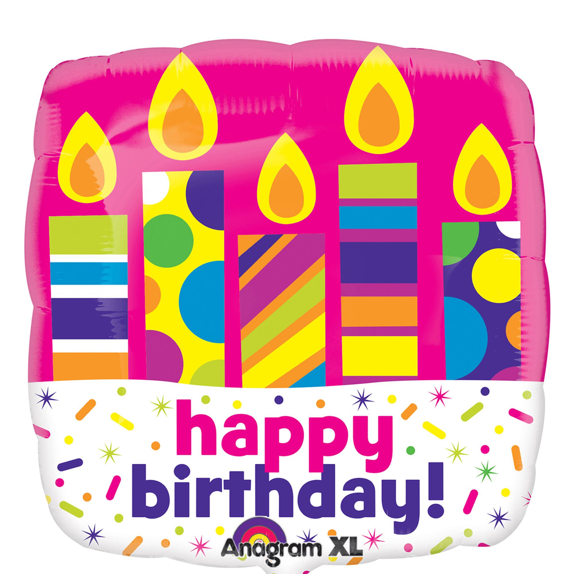 Happy Birthday Candle Blast Square Balloon 21in Balloons & Streamers - Party Centre