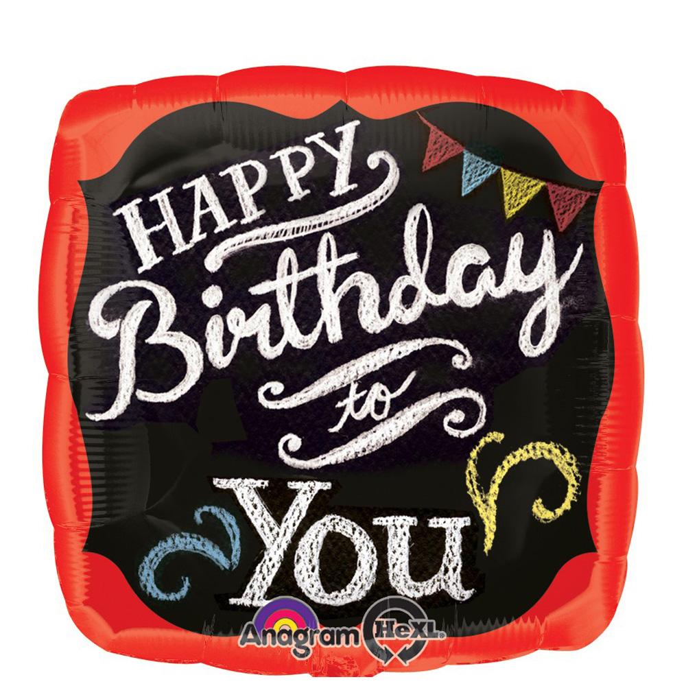 Chalkboard Happy Birthday Foil  Balloon 18in Balloons & Streamers - Party Centre