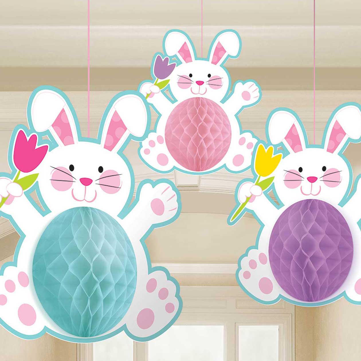 Easter Bunny Honeycomb Decorations - Party Centre