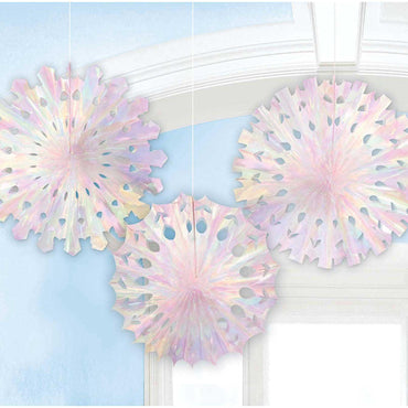 Christmas Snowflakes Iridescent Hanging Decorations Decorations - Party Centre