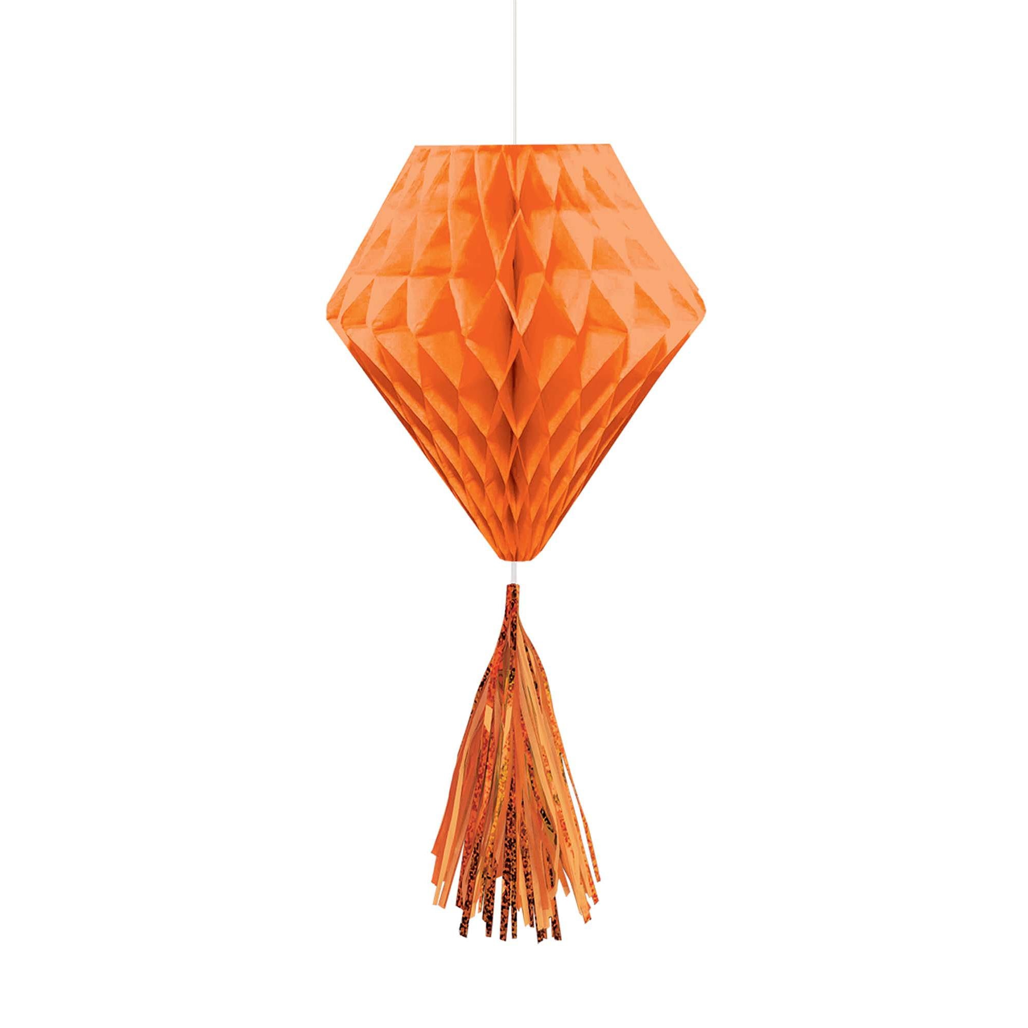 Orange Peel Mini Honeycomb With Foil Tassels 3pcs Decorations - Party Centre