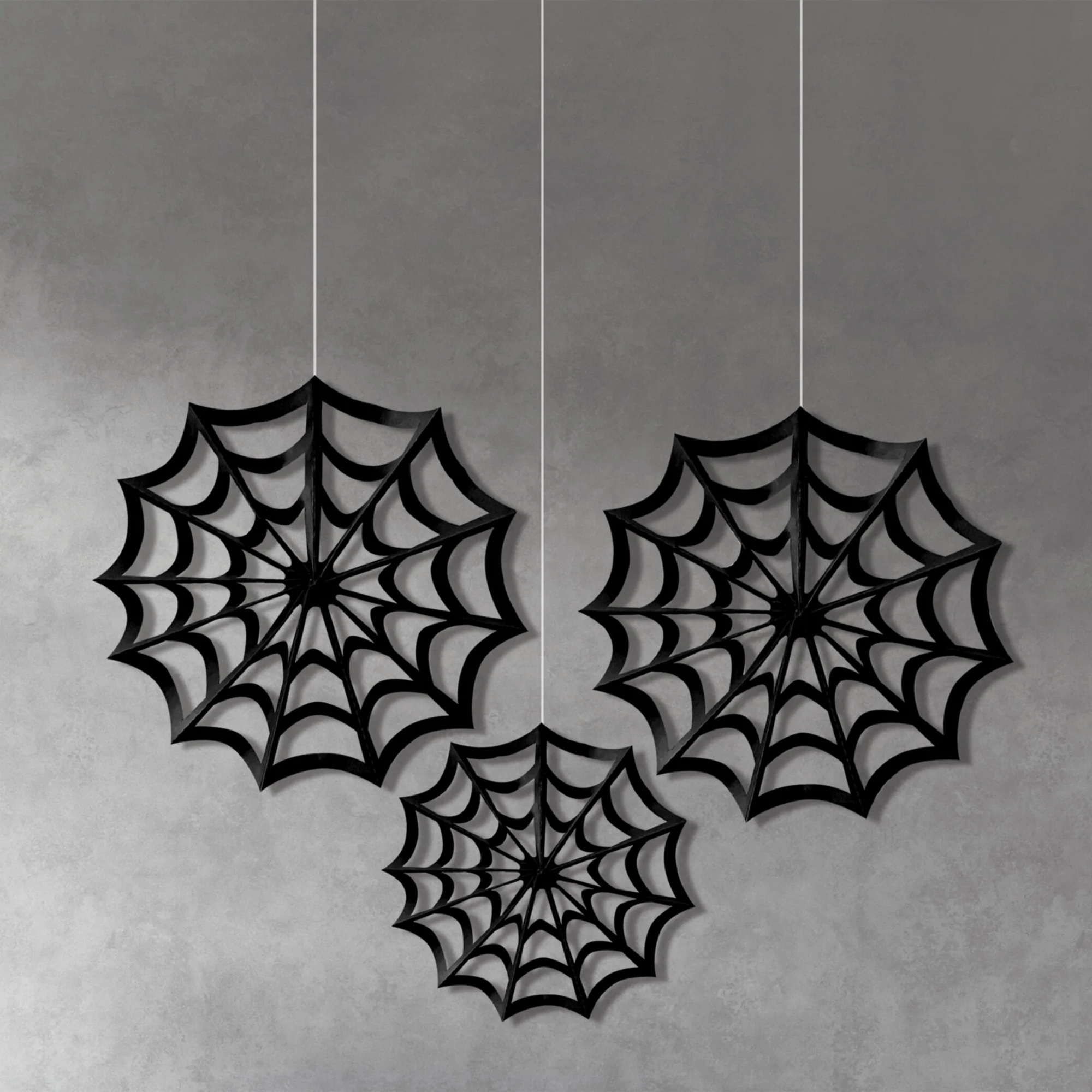 Spiderweb Black & White Fan Decoration