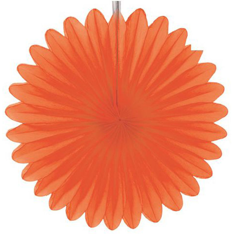 Orange Peel Mini Paper Fan Decorations 6in 5pcs Decorations - Party Centre