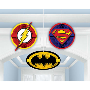 Justice League Honeycomb Decorations 3pcs