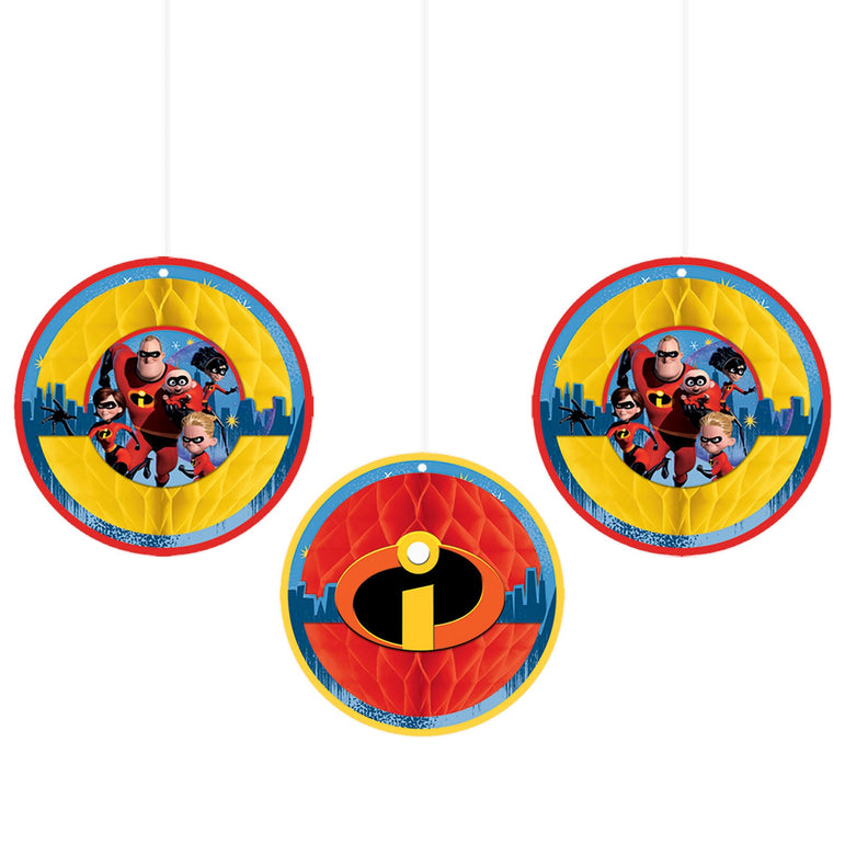 Incredibles 2 Honeycomb Decoration 3pcs
