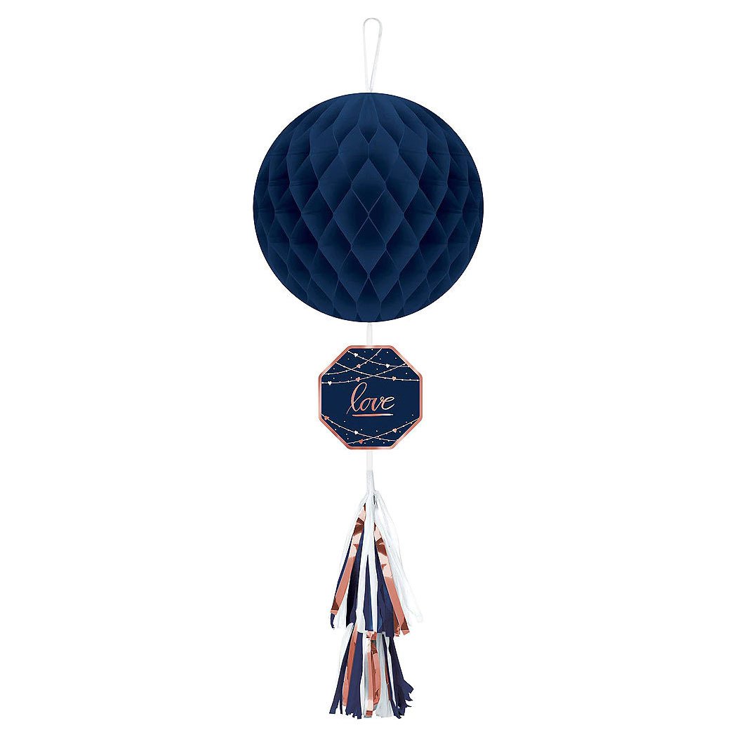 Navy Bride Honeycomb Decoration With Tail Decorations - Party Centre
