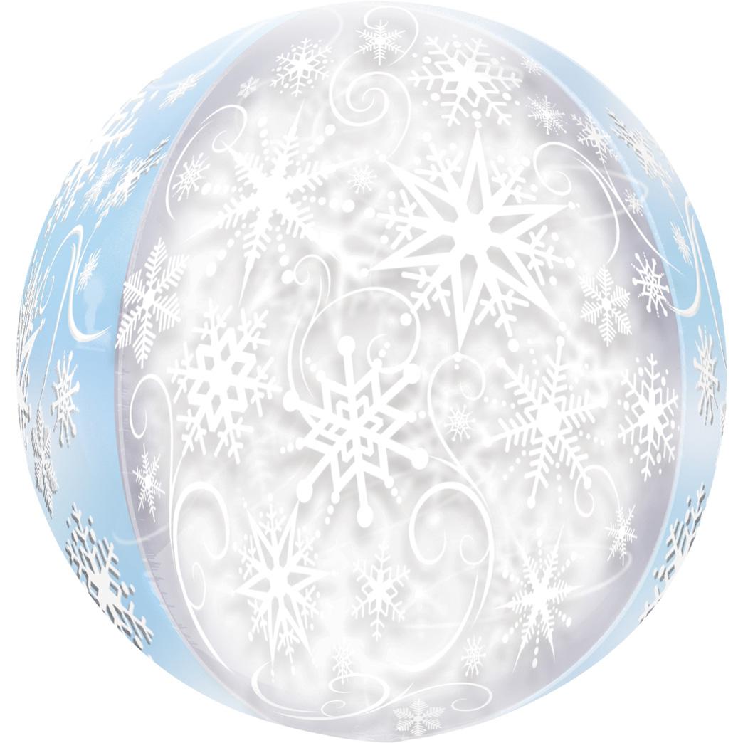 Snowflakes Orbz 38x40cm Balloons & Streamers - Party Centre