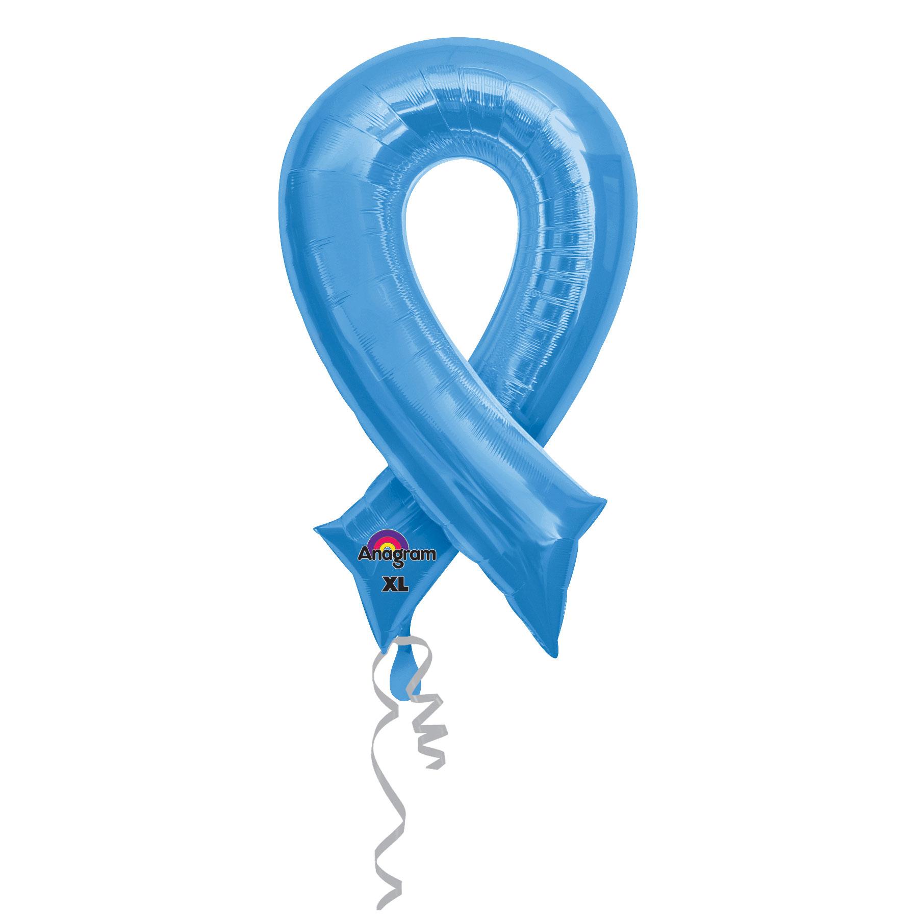 Periwinkle Blue Cause Ribbon SuperShape Balloon 20x36in Balloons & Streamers - Party Centre