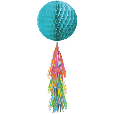 Multi Honeycomb Ball With Foil Tail Decorations - Party Centre