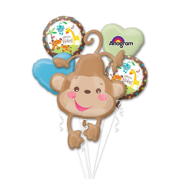 Fisher-Price Baby Monkey Balloon Bouquet 5pcs Balloons & Streamers - Party Centre