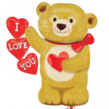 Love Bear Hearts Supershape Balloon Balloons & Streamers - Party Centre