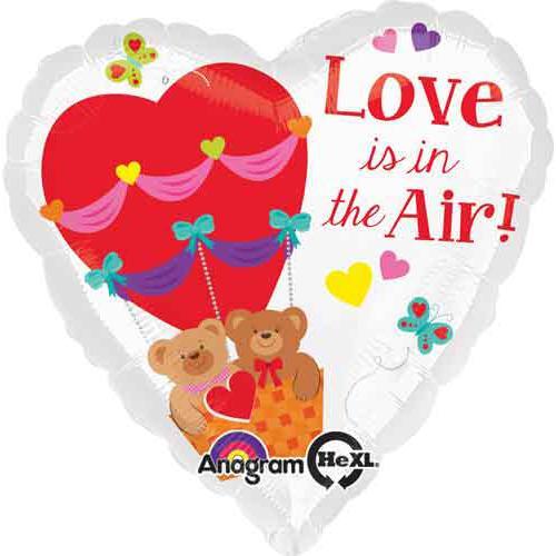 Love Is In The Air Bears Heart Shape Balloon 18in Balloons & Streamers - Party Centre