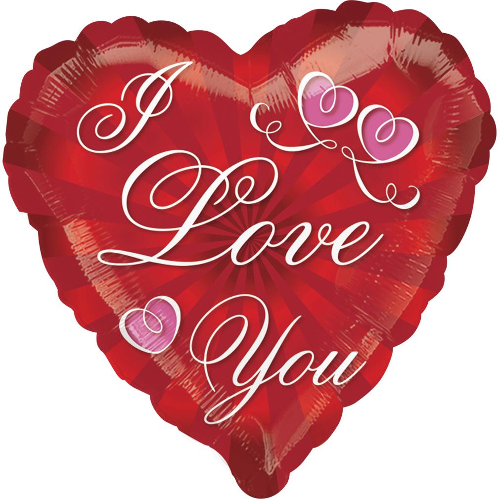 Radiating Love You Foil Balloon 18 in Balloons & Streamers - Party Centre
