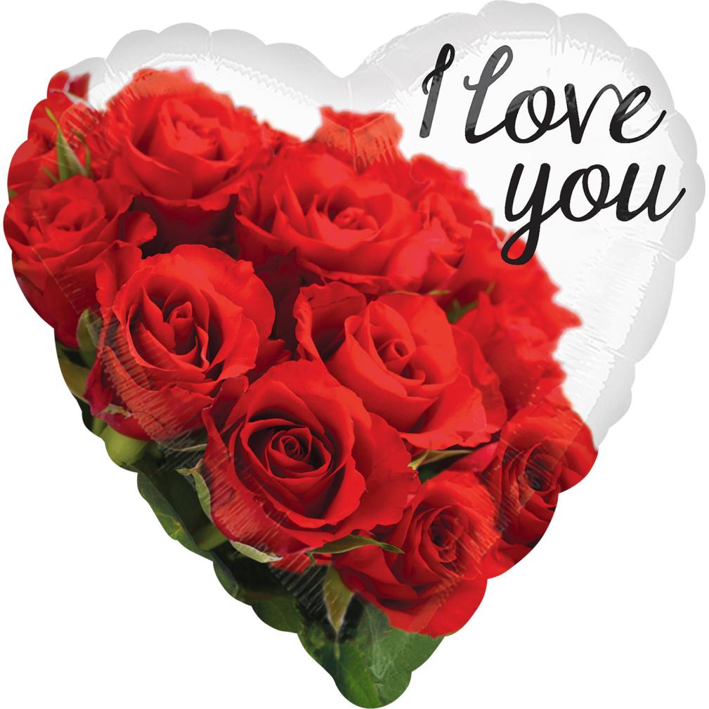 I Love You Rose Bouquet Foil Balloon 18 in Balloons & Streamers - Party Centre