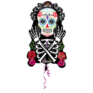 Day of the Dead Pattern SuperShape Balloon 28in Balloons & Streamers - Party Centre