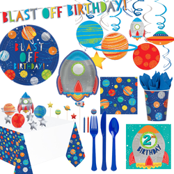 2nd Birthday Blast Off Party Kit For 16 People