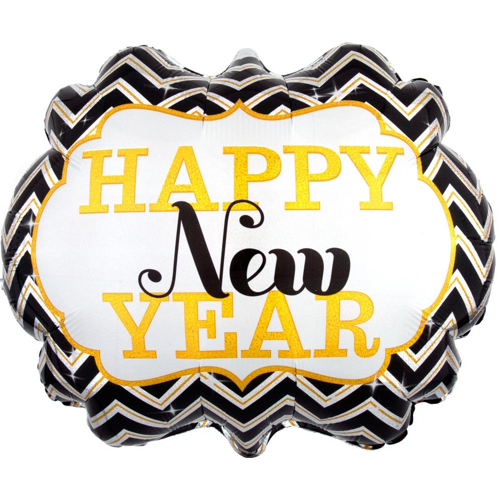 Happy New Year Marquee Holographic SuperShape 63x55cm Balloons & Streamers - Party Centre