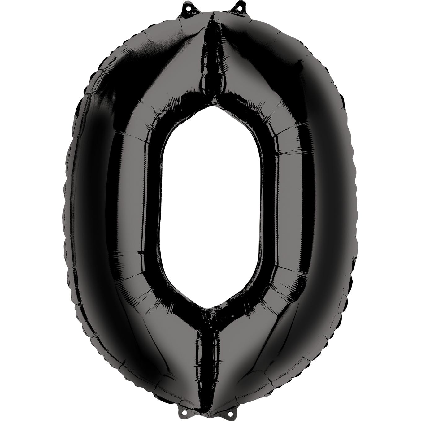 Number 0 Black SuperShape Balloon 26 x 34in Balloons & Streamers - Party Centre