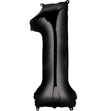 Number 1 Black SuperShape Balloon 13 x 34in Balloons & Streamers - Party Centre